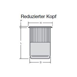 Blindnietmutter Stahl verzinkt Kleinkopf M8