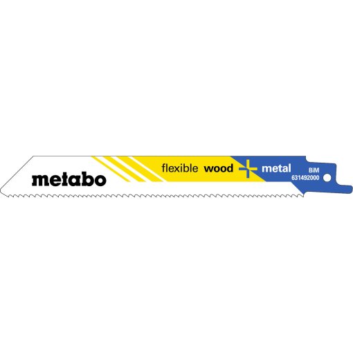 5 Stück Säbelsägeblätter flexible wood + metal 150 x 0,9 mm (631492000) Metabo