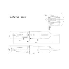 Geradschleifer GE 710 Plus (600616000) Metabo