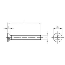 100 Stk. Sicherheitsschrauben Senkkopf A2 M 3 x 25