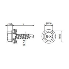 100 Stk. Bohrschrauben E-X BOHR RS 14 4,8 x 20 mm