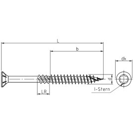 1 Stück Holzbauschrauben Senkkopf Torx verzinkt 8x100