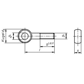 25 Stück Augenschrauben Form B DIN 444 Edelstahl A2 M10x55