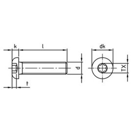 1000 Stück Linsenschrauben ISO 7380-1 A2 Torx M4 x 16