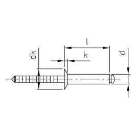 500 Stück Blindnieten Edelstahl A2/A2 Senkkopf 3,2 x 8