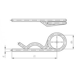 25 Stück Federstecker doppelt A4 4,0 x 64 mm