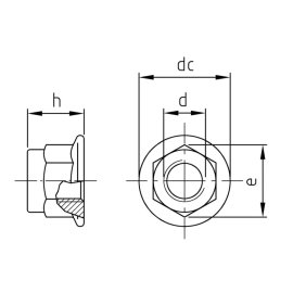 Flanschmuttern selbstsichernd ohne Sperrverzahnung DIN...