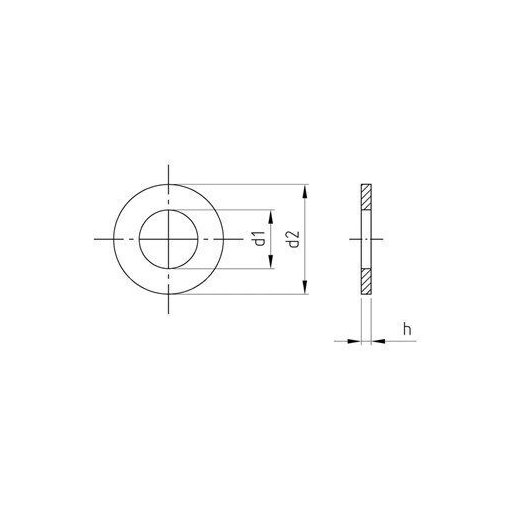 SECCARO Unterlegscheibe für Schrauben M10, 10.5 x 20.0 x 2.0, Edelstahl V2A  VA A2, DIN 125 / ISO 7089 & 7090, 20 Stück : : Baumarkt
