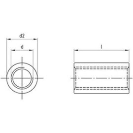 100 Stück Gewindemuffe Edelstahl A2 Rund M 8 x 40