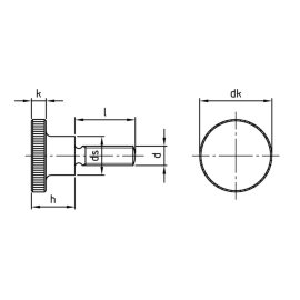 25 Stück Rändelschrauben hohe Form DIN 464 A1 1.4305 M6 x 10