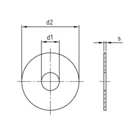 200 Stück Kotflügelscheiben Edelstahl A2 12,5 x 40 x 1,5