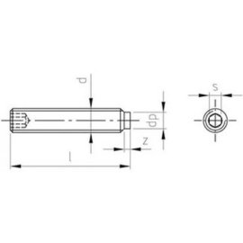 500 Stück Gewindestifte ISO 4028 Edelstahl A2 M 5 x 12