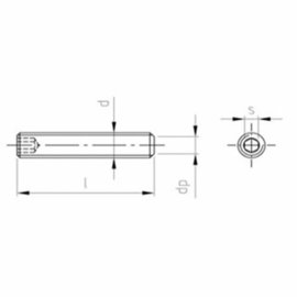 200 Stück Gewindestifte ISO 4026 Edelstahl A2 M 6 x 45