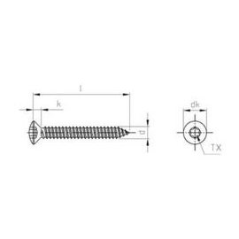 200 Stück Linsensenkblechschrauben ISO 14587 A2 Torx 5,5 x 70