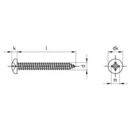 500 Stück Blechschrauben DIN 7981 A2 6,3 x 16