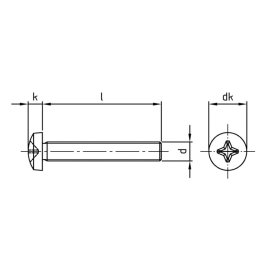 500 Stück Linsenschrauben DIN 7985 A2 M 3 x 14