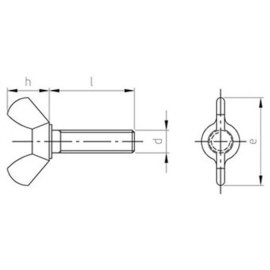 50 Stück Flügelschrauben Edelstahl A2 M6 x 50