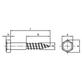 50 Stück Sechskantholzschrauben DIN 571 Edelstahl A2 10 x 130 mm