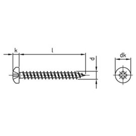 100 Stück Spanplattenschrauben A2 Pan Head PZ 5 x 80