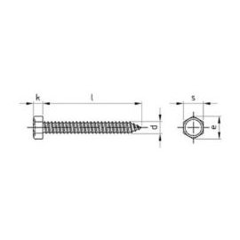 500 Stück Sechskant-Blechschrauben DIN 7976 A2 C 4,2 x 32