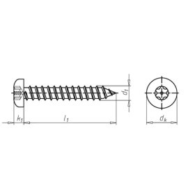 1000 Stück Linsenblechschrauben ISO 14585 A4 Torx 4,8 x 16