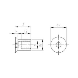 100 Stück Hülsenmuttern Senkkopf Edelstahl A4 M 8 x 16 mm