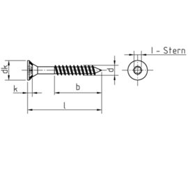 500 Stück Spanplattenschrauben Torx Teilgewinde verzinkt 5,0 x 55