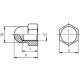 200 Stück Hutmuttern DIN 1587 Polyamid hohe Form M6