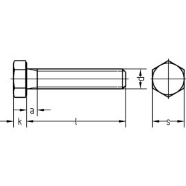 200 Stück Sechskantschrauben DIN 933 10.9 blank M8 x 16