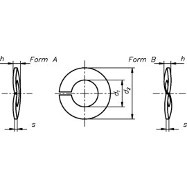 1000 Stück Federringe Form A DIN 128 galv. verzinkt 10 mm