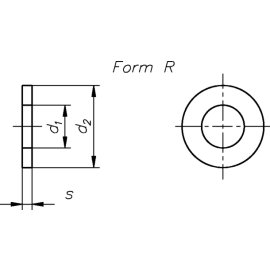 50 Stück Scheiben Form R DIN 440 galv. verzinkt 22 mm