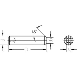 200 Stück Gewindestifte DIN 913 blank M3 x 3