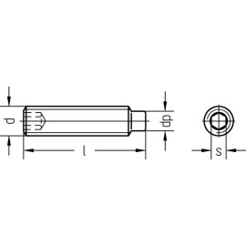 100 Stück Gewindestifte DIN 915 blank M8 x 16