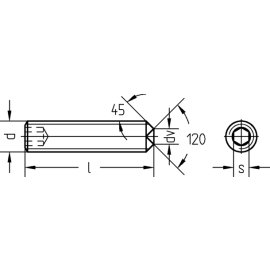 200 Stück Gewindestifte DIN 916 blank M3 x 3