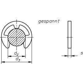 1000 Stück Sicherungsscheiben für Wellen DIN 6799 blank 6 mm