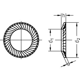 1000 Stück Sicherungsscheiben Form S mech. verzinkt 8 mm