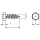 1000 Stück Sechskant-Blechschrauben DIN 7976 galv. verzinkt 6,3 x 19