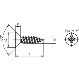 250 Stück Blechschrauben DIN 7982 galv. verzinkt 6,3 x 60 mm