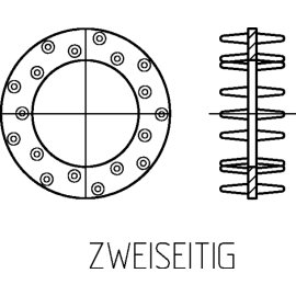 1 Stück Einpreßdübel Geka zweiseitig 65mm