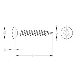 1000 Stück Spanplattenschrauben Pan Head PZ 4,5 x 16