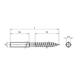 50 Stk.Stockschrauben Edelstahl A2 M10x250