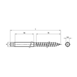 50 Stück Stockschrauben Solar A2 M10x180 SW 7