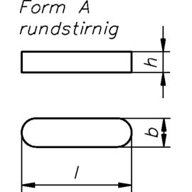 100 Stk. Passfedern DIN 6885 Stahl blank Form A 4 x 4 x 12