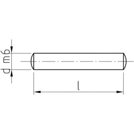 1000 Stück Zylinderstifte DIN 7 m6 blank 2.5 x 8