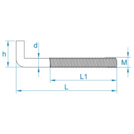 25 Stück Gerade Schraubhaken verzinkt M6x60 mm