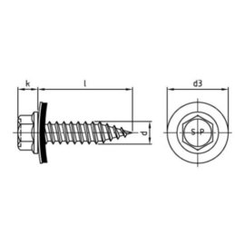 100 Stk. Bi-Metall Dünnblechschrauben mit Dichtscheibe A2 4,5x25 DS 14 mm