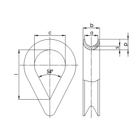 1 Stk. Kausche ähnlich DIN 6899 Form B galv. verzinkt 10 mm