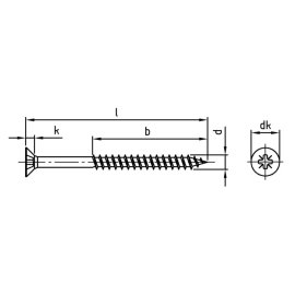 100 Stück Spanplattenschrauben A2 PZ TG 5,0x60/36