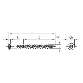 100 Stück Terrassenschrauben Torx Edelstahl C1 5,0x40/26 mm TX25