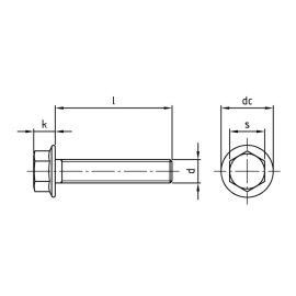 200 Stück Flanschschrauben DIN 6921 Edelstahl A2 M5 x 10